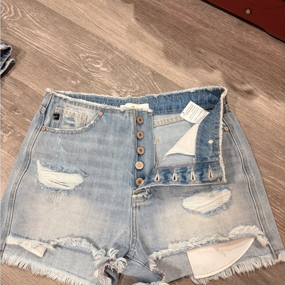 KanCan Light Blue Distressed Jean Shorts